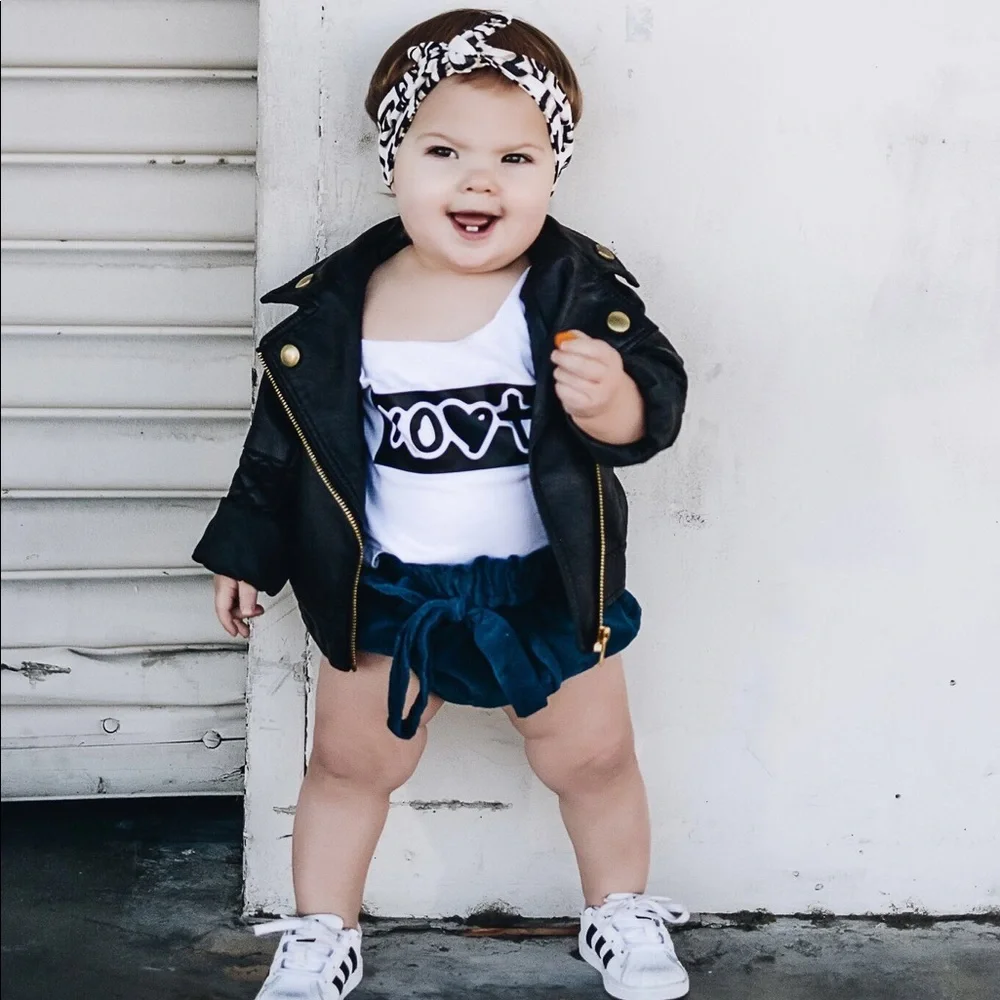 Kids Black faux leather Unisex jackets - Picture 2 of 8